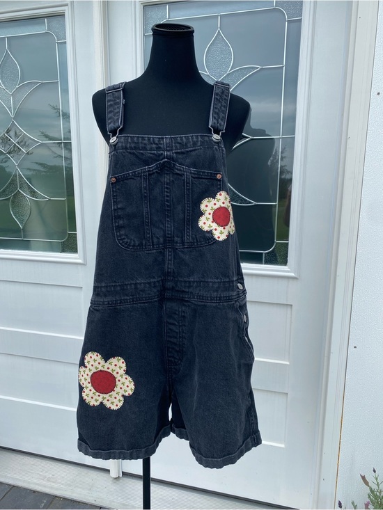 Old Navy Pants - One of a kind upcycled black denim shortalls